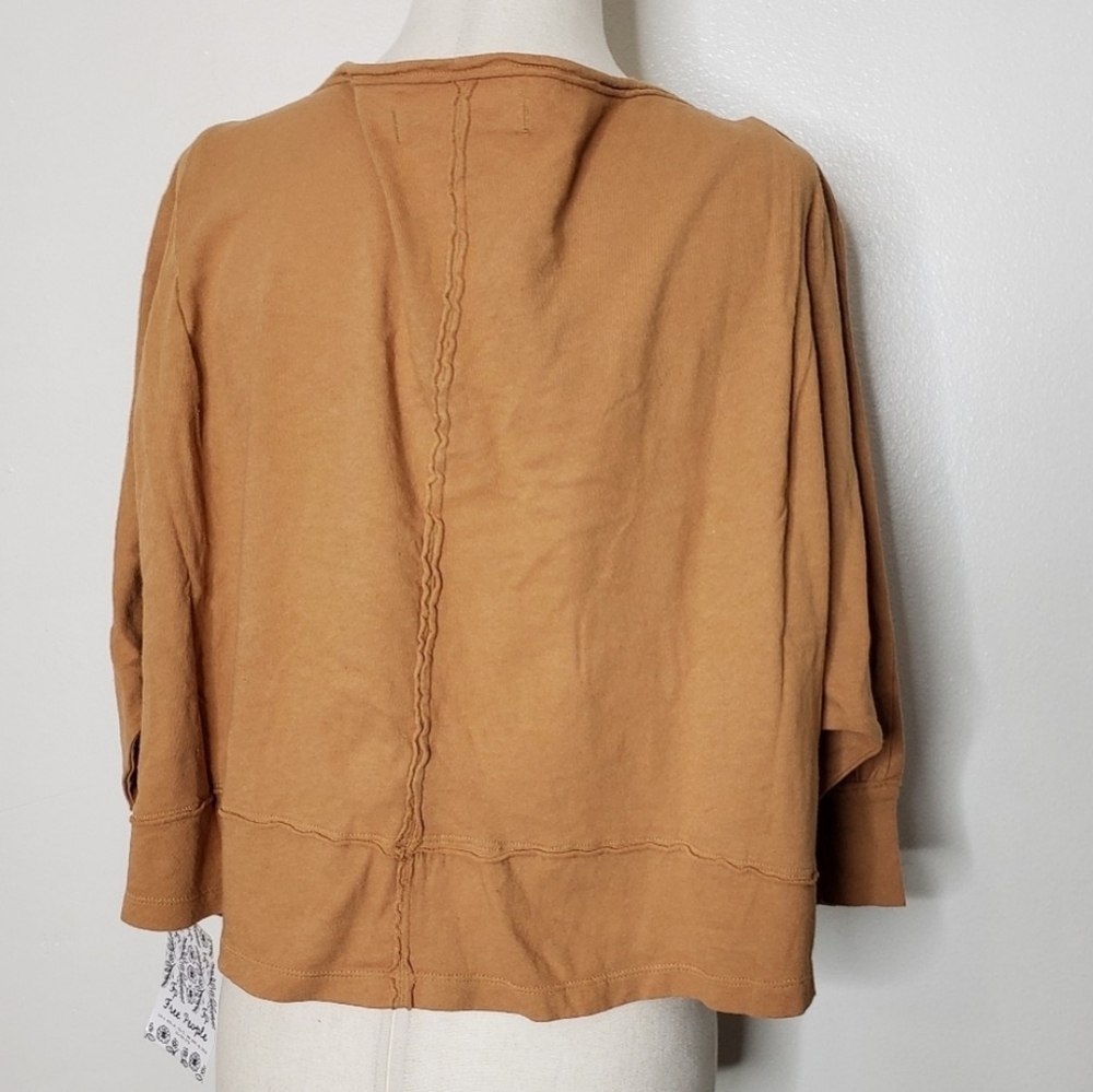 Free People Top Golden Honey V Neckline We the Free Comfy Blouse Bohemian - Picture 2 of 16